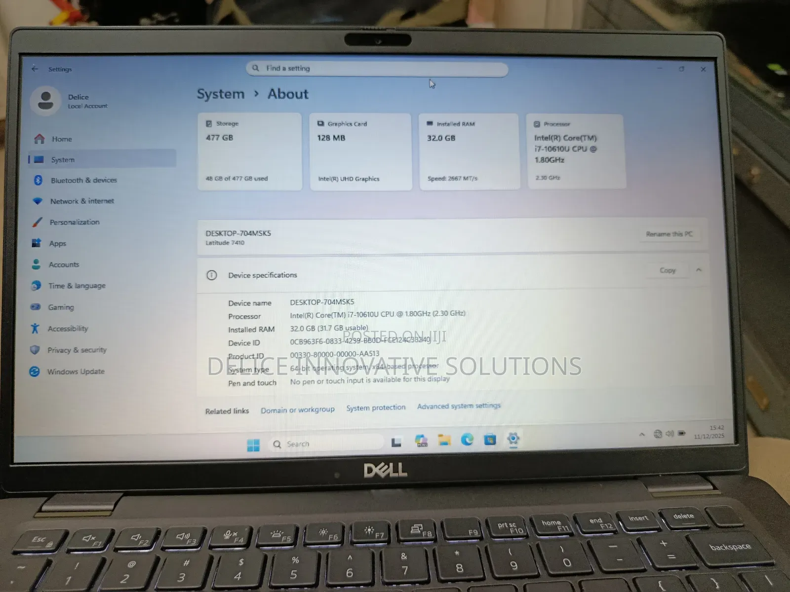 Laptop Dell Latitude 7410 32GB Intel Core i7 SSD 512GB