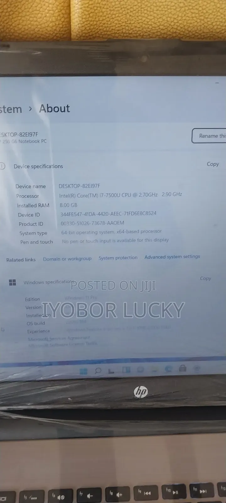 New Laptop HP 250 G6 8GB Intel Core I7 SSD 256GB