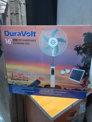 16inch Duravolt Solar Rechargeable Standing Fan
