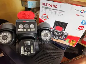 Solar Powered 3lens Rotational Cctv 4g Simcard Auto Tracking Camera