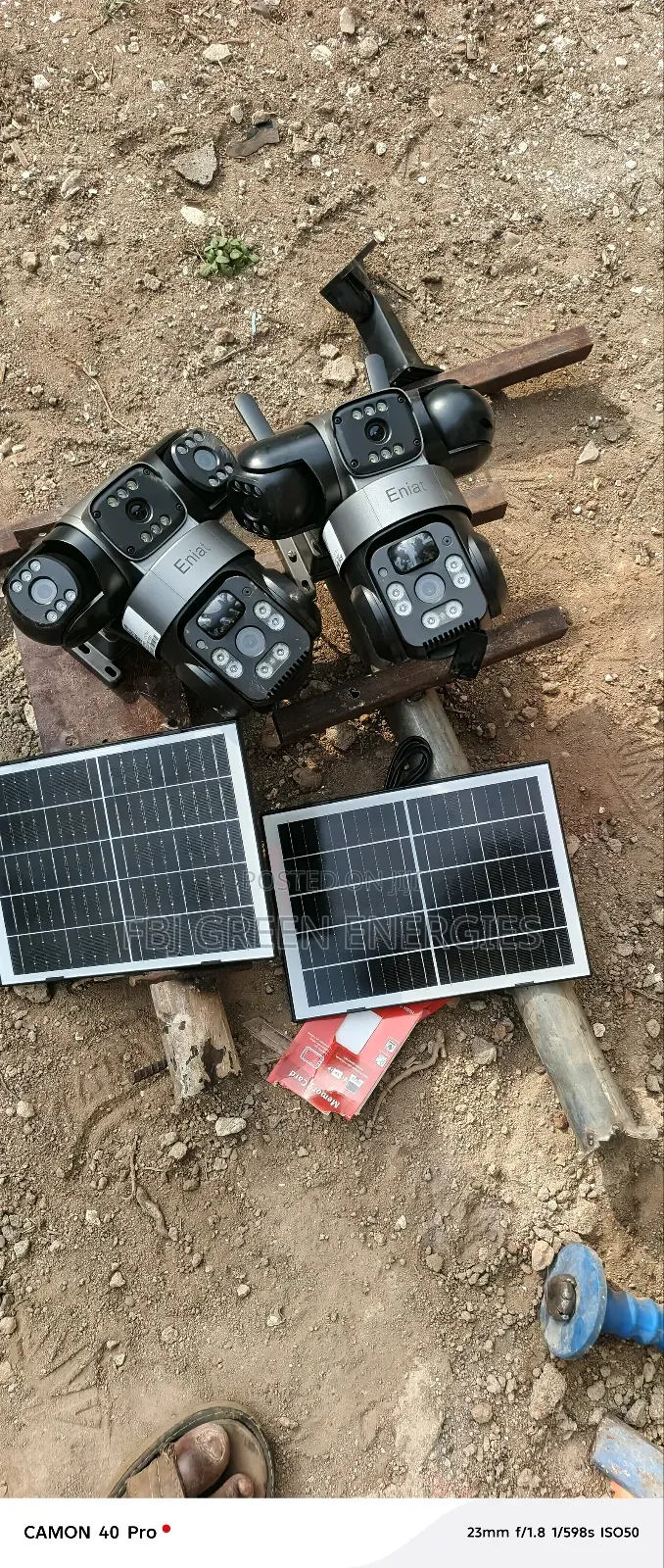 3 Lens Solar CCTV Camera