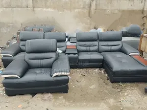 Imported Executive L Shape Section Leather Sofa With Single Seater
