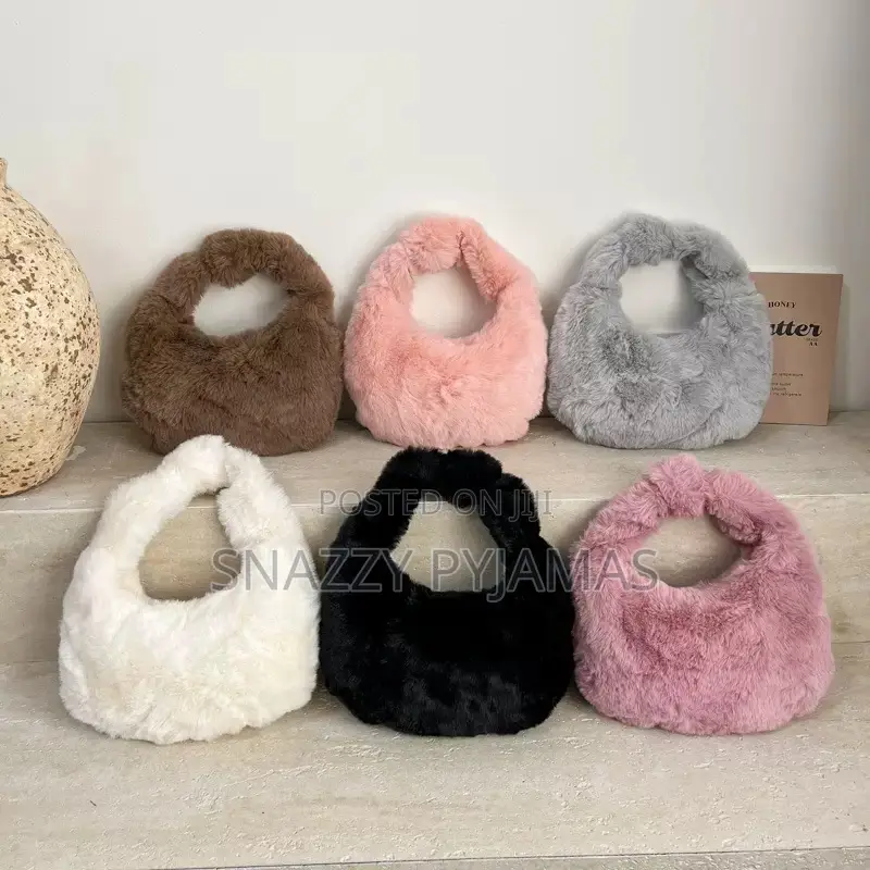 Fur Handbag Blue