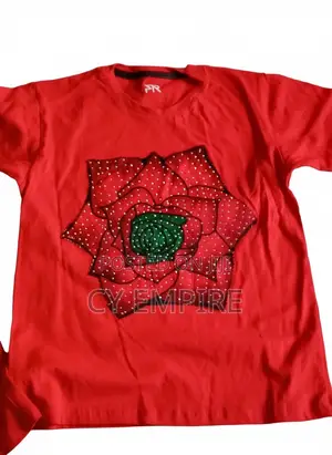 Kids Embellished Tshirt Red