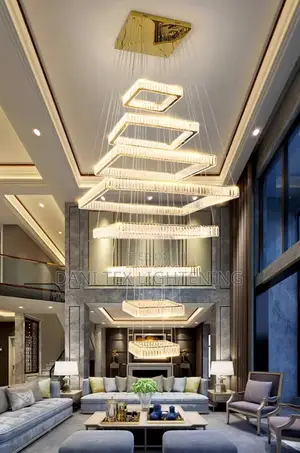 Modern Home Decoration Crystal Chandelier, Stair Pendant Lamp, Livin