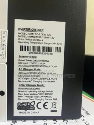 2.0kva/12vv Sunfield Hybrid Inverter