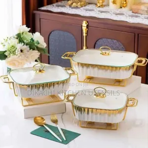 3 Pc's Dinner Set White And Gold