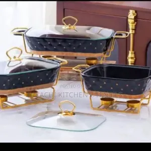 3 Pc's Dinner Set Black And Gold