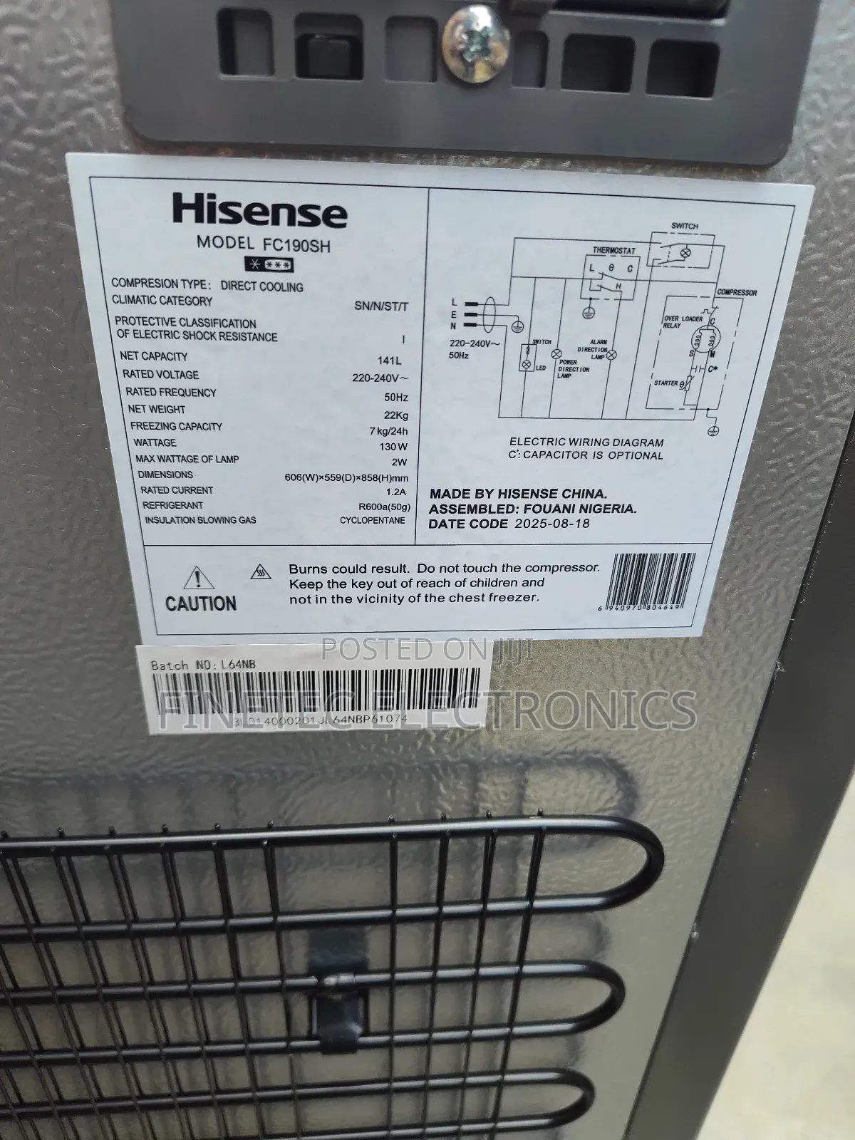 Hisense Chest Freezer, 141l