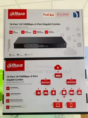 Dahua 16port Poe Switch With 2 Port Gigabit Uplinks (Rj45/Sfp)