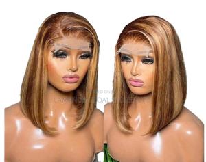 Quality 4 by 4 Closure Mixed Colored Straight Bob Wig