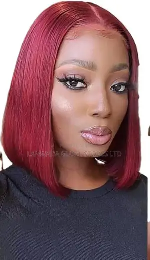 Short Wine Bob Straight Wig