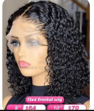 Curly Human Hair 13 by 4 Frontal Wig - 12 Inches