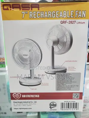 Qasa 7" Rechargeable Fan