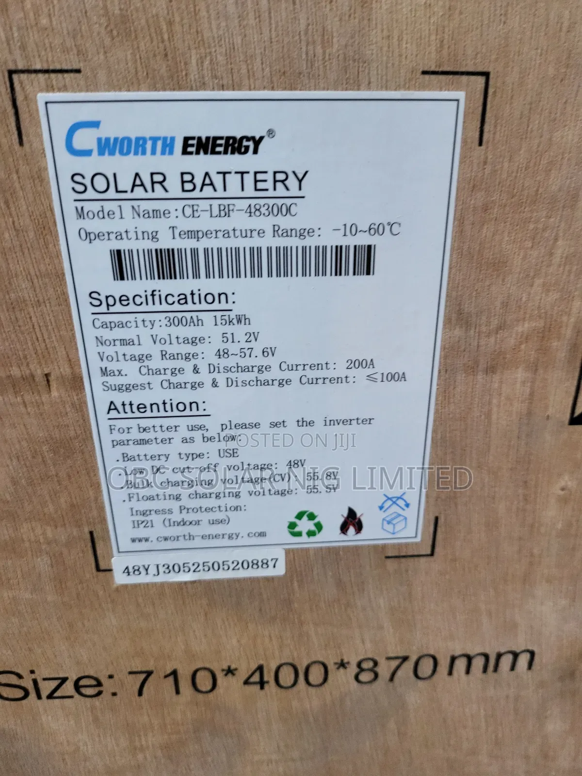High Efficiency Cworth Lithium Ion Battery