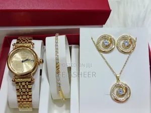 Cartier Ladies Watch & Jewelry Set - Gold