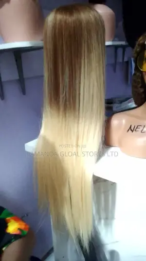 Quality Long White Human Hair Wig - 30 Inches