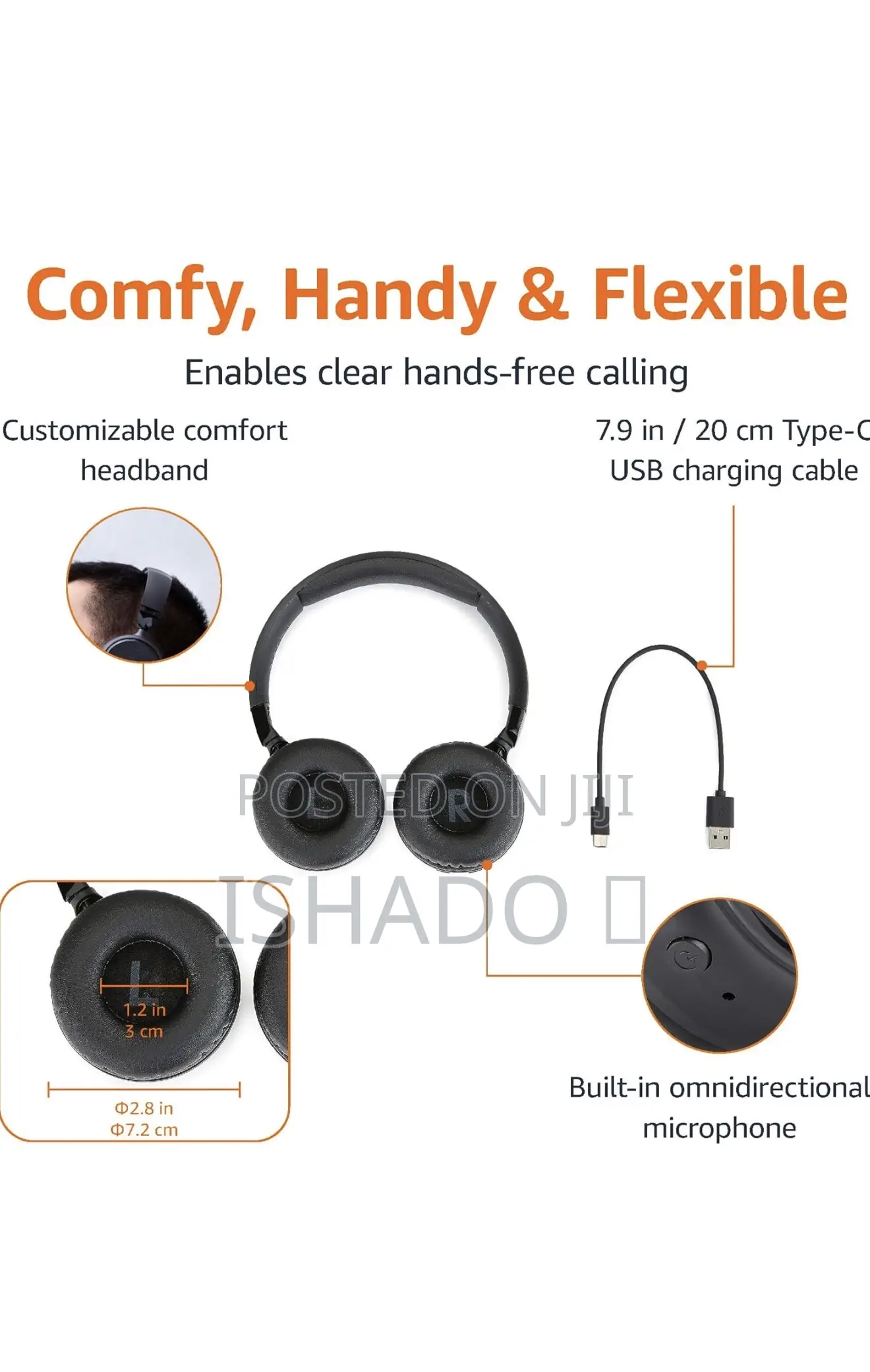 Amazon Basic Bluetooth Headphones Wireless With Microphone,