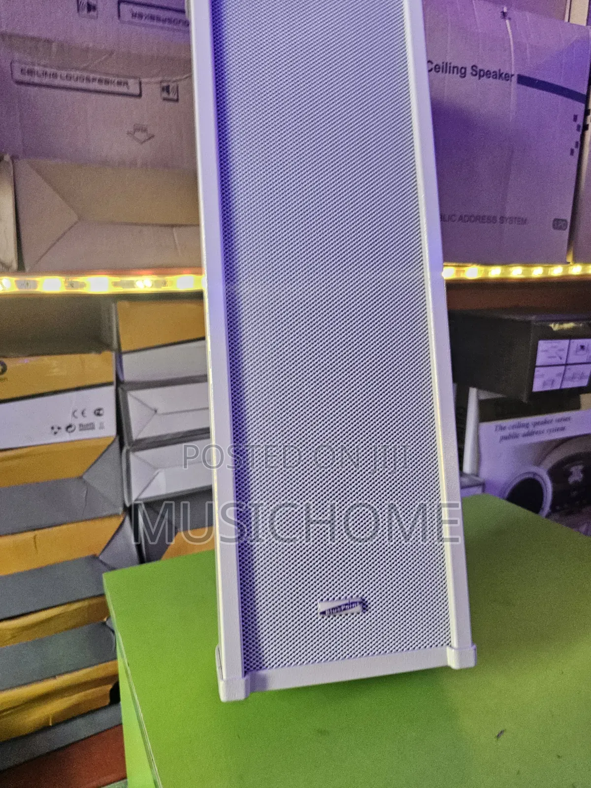 Pair Of Column White Speaker