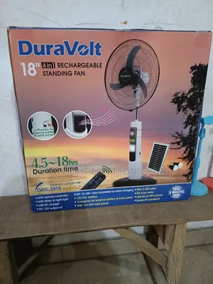 18" Music Rechargeable Fan With Solar Panel