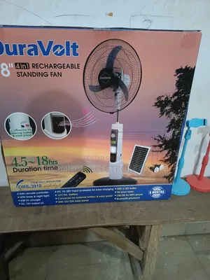 18" Music Rechargeable Fan With Solar Panel