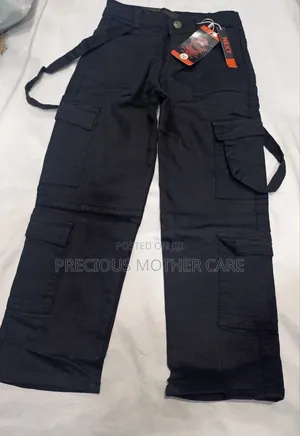 Children Black Cargo Bargin Jeans Trouser