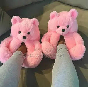 Women Household Teddy Bear Fully Covered Plush Slippers