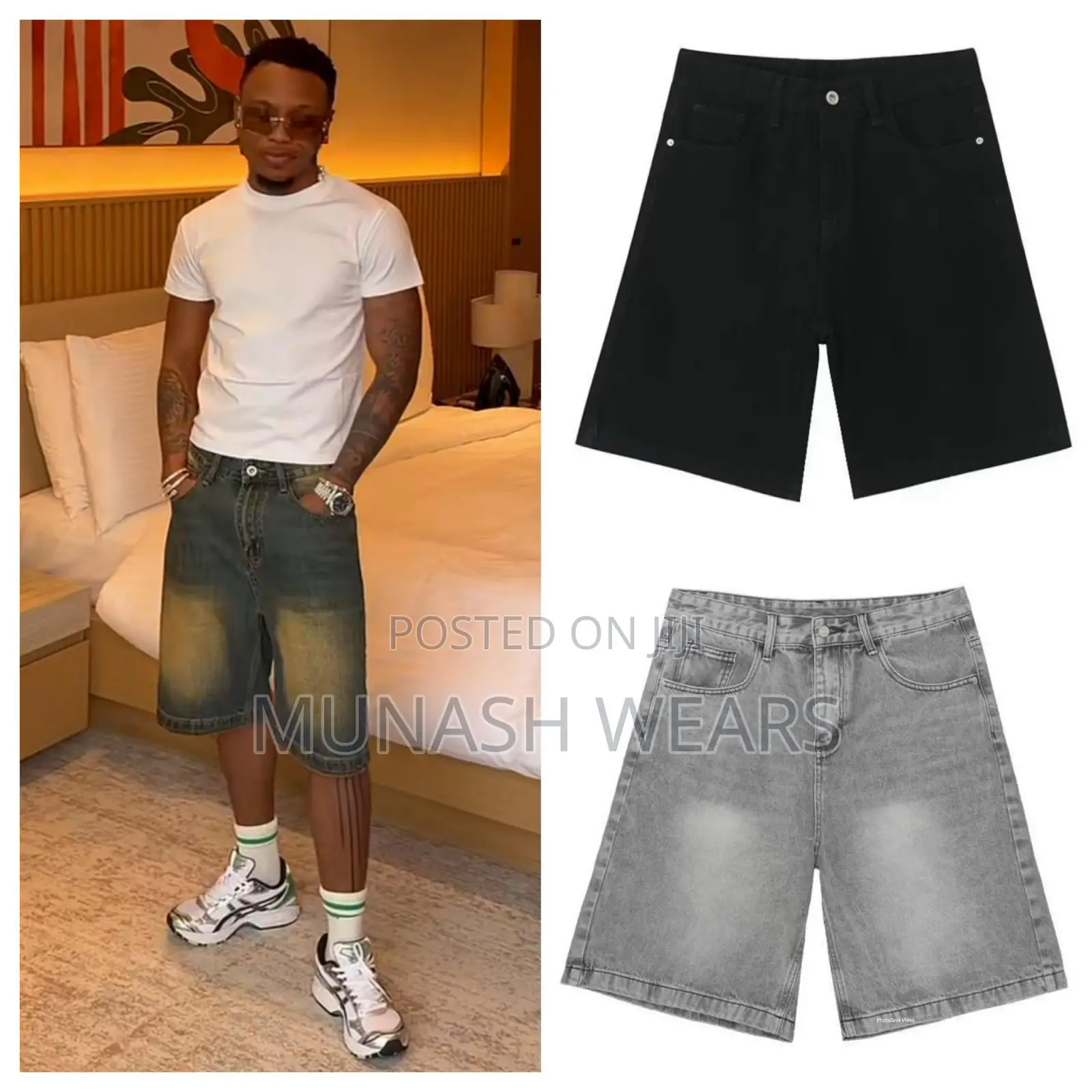 Classic Jean Short For Men Wavy