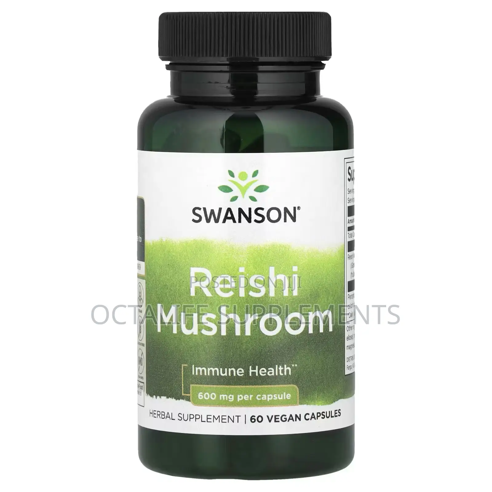 Swanson, Reishi Mushroom, 600 Mg, 60 Vegan Capsules