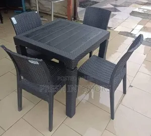 Rattan Plastic Chair and Table