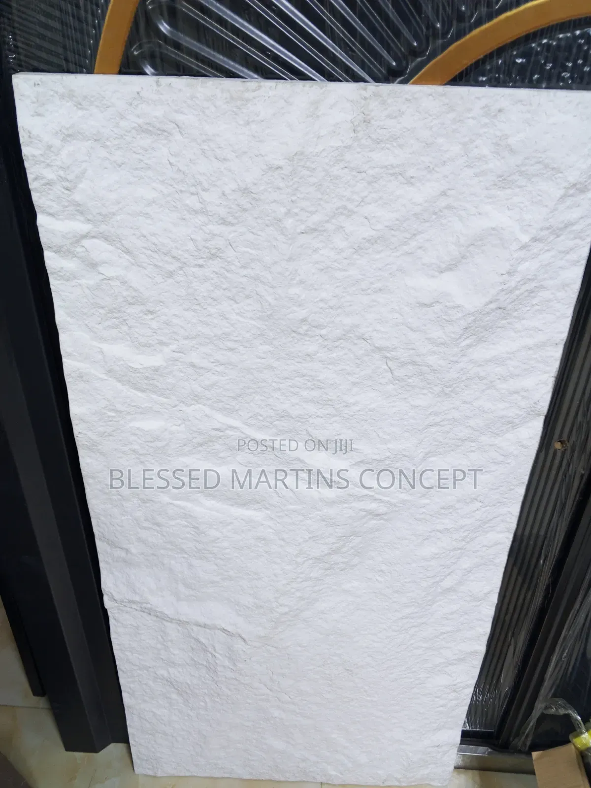 White Color Pu Stone Panel for Interior Walls and Tv Console