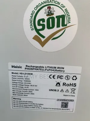 Haisic 15kwh 51.2v Lithium Ion Battery