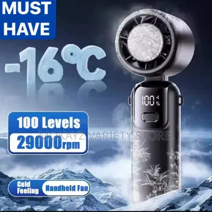 100-Speed Cooling Digital Display Foldable Rechargeable Handheld Fan