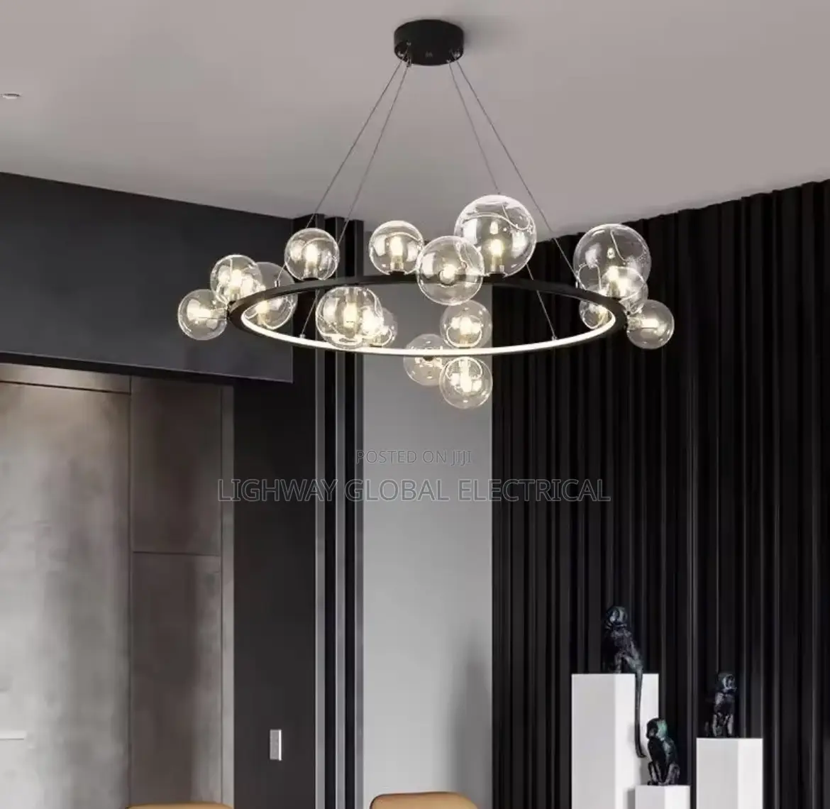 Nordic Magic Bean Glass Bubble Modern Chandelier