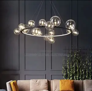 Nordic Magic Bean Glass Bubble Modern Chandelier