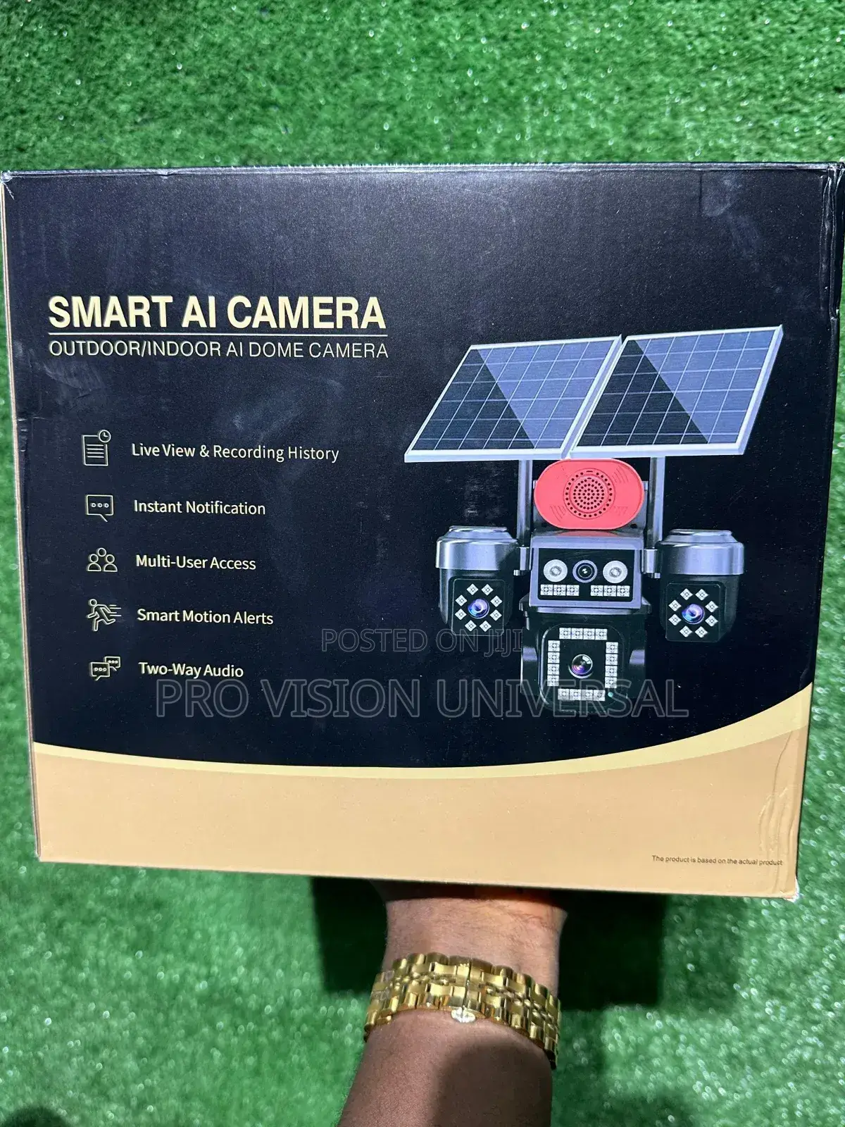 Solar Camera 4lens 4view Security Camera It Uses Sim Card and Memory