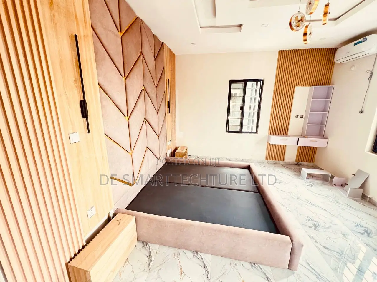 Luxury Bed Frame + Padded Wall Panel – Made to Order, Abuja