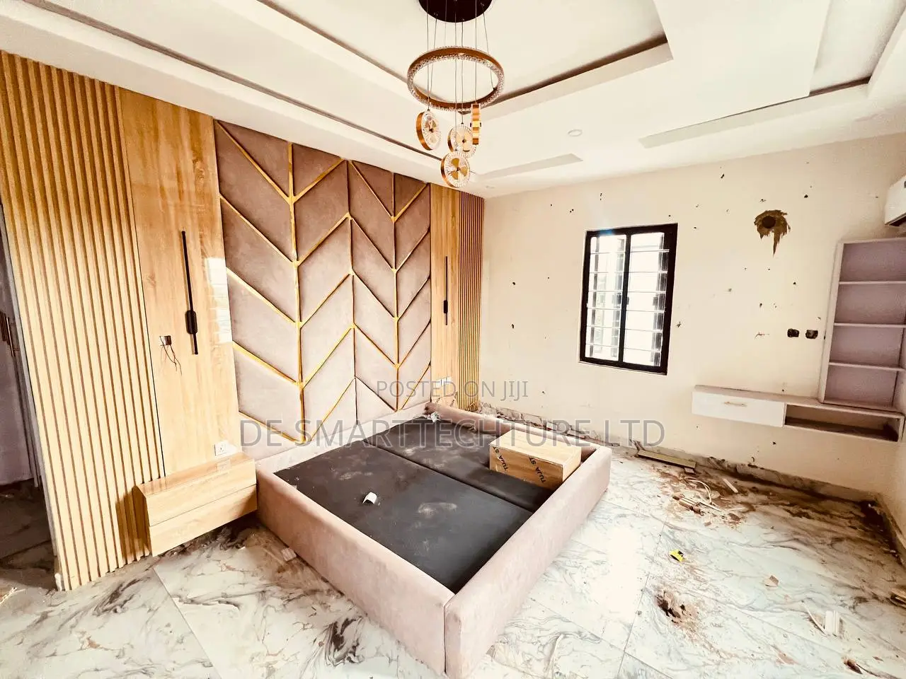 Luxury Bed Frame + Padded Wall Panel – Made to Order, Abuja