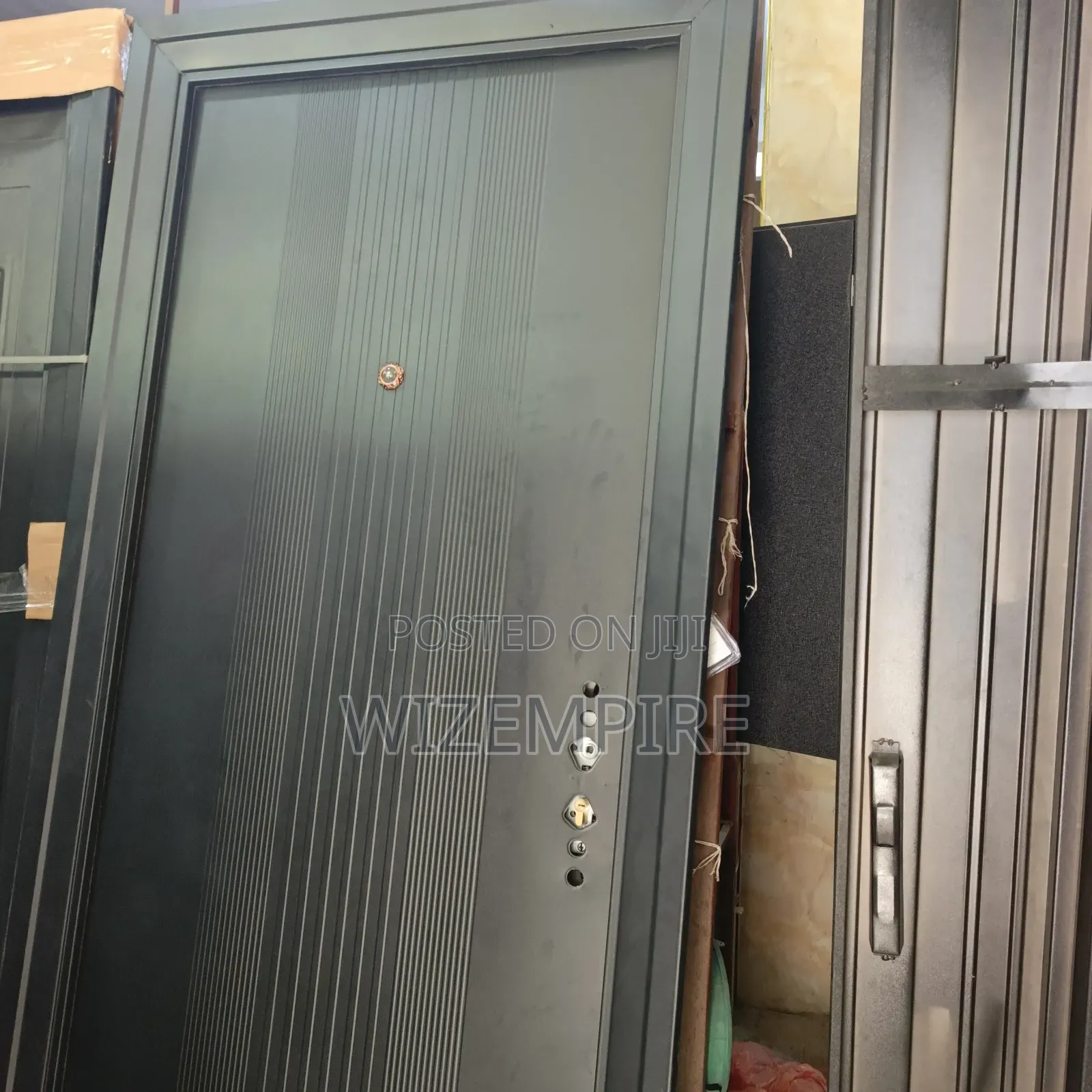 3ft Black 70mm Steel Security Doors With Line Available