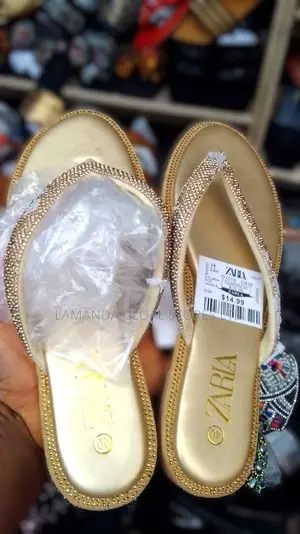 Ladies Gold Designed Slippers