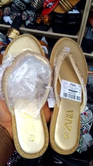 Ladies Gold Designed Slippers