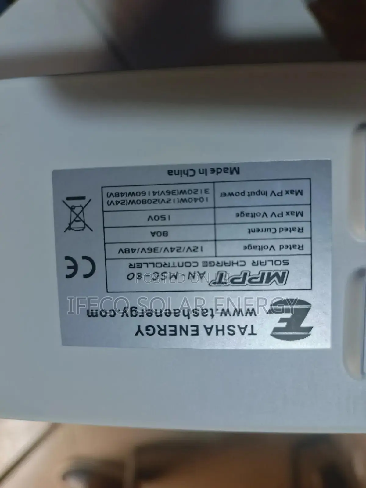 Tasha Energy Charge Controller MPPT 80ah