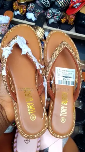 Ladies Brown Slippers With Design
