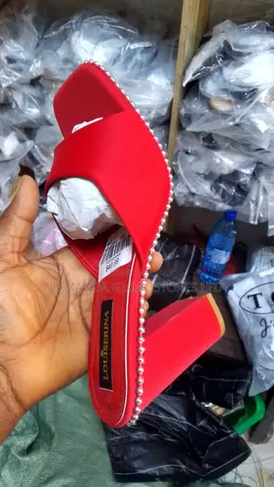 Ladies Red Wedge Heeled Shoes