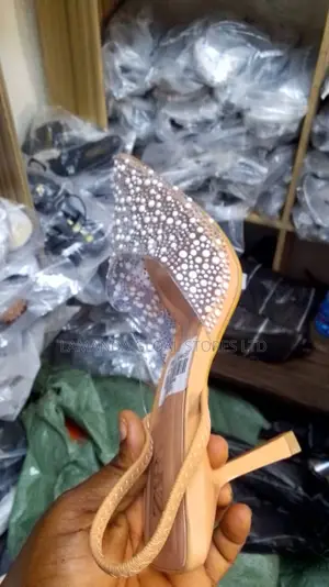 Ladies Brown Pencil Heeled Shoe
