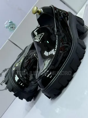 Latest Design Prada Glossy Leather High Sole Shoe