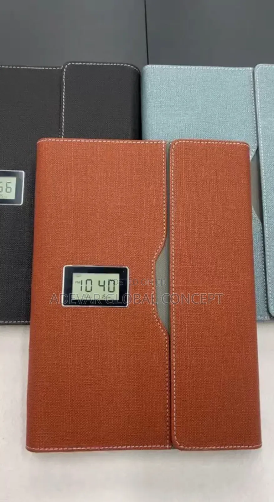 Wireless Charging Business Folder Notebook With Phone Stand and Clock