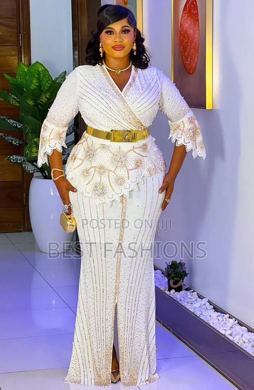 White Turkish Dinner Gown