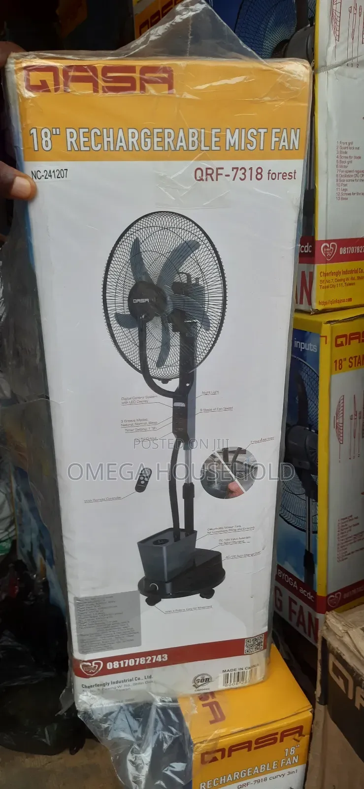 Qasa Rechargeable Mist Fan - Omega household interiors. Price: ₦ ...