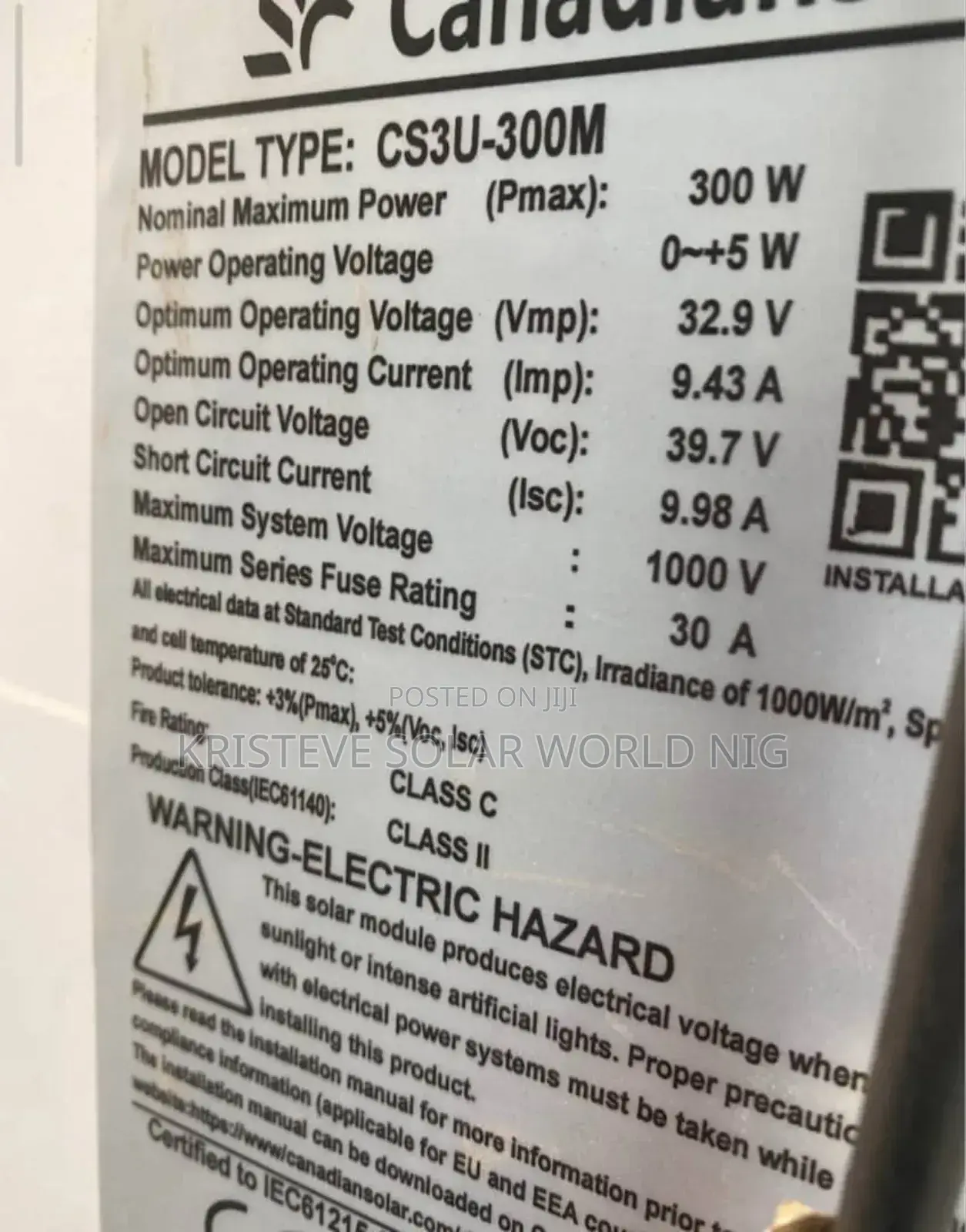 300w Canadian Solar Panel – Original High Efficiency